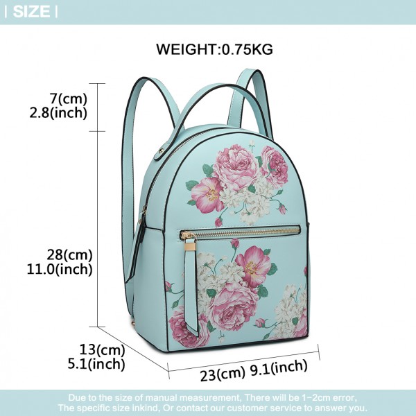 LG1866F-MISS LULU STYLISH LADIES RUCKSACK LEATHER PRINTED BACKPACK BLUE LG1866F-MISS LULU STYLISH LADIES RUCKSACK LEATHER PRINTED BACKPACK BLUE